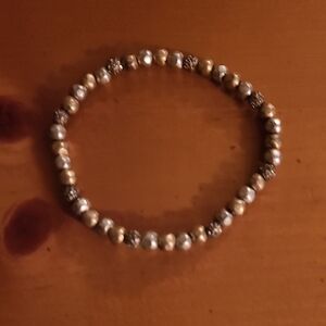 Elegant Gold and Silver Beaded Bracelet